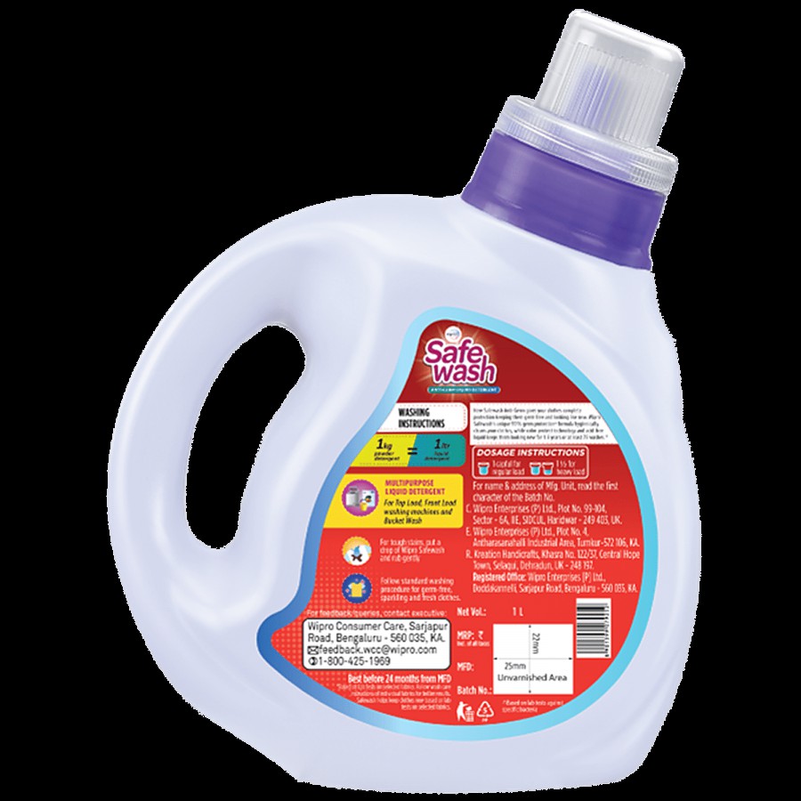 Safewash Anti-Germ Liquid Detergent - Top & Front Load