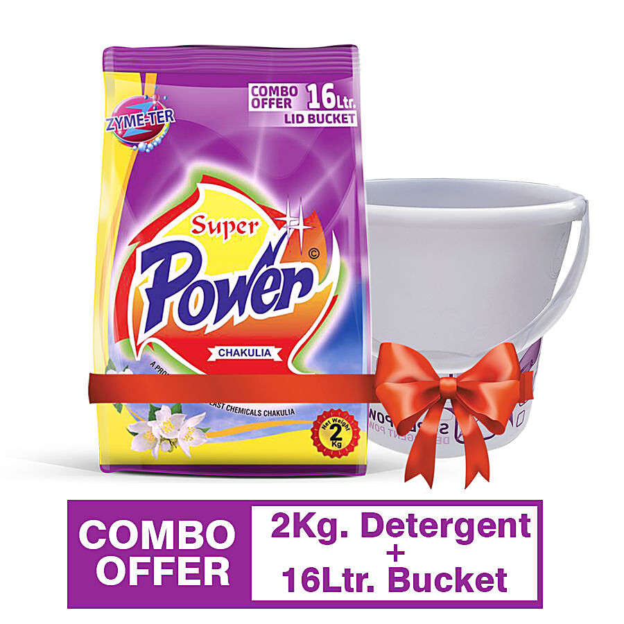 Super Power Detergent Powder & Bucket Combo - Removes Stains & Dirt