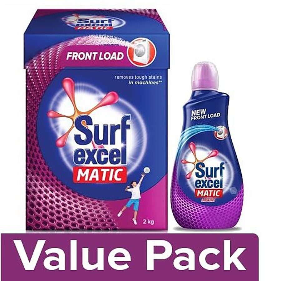 Surf Excel Matic Front Load Detergent Powder 2 kg + Liquid Matic