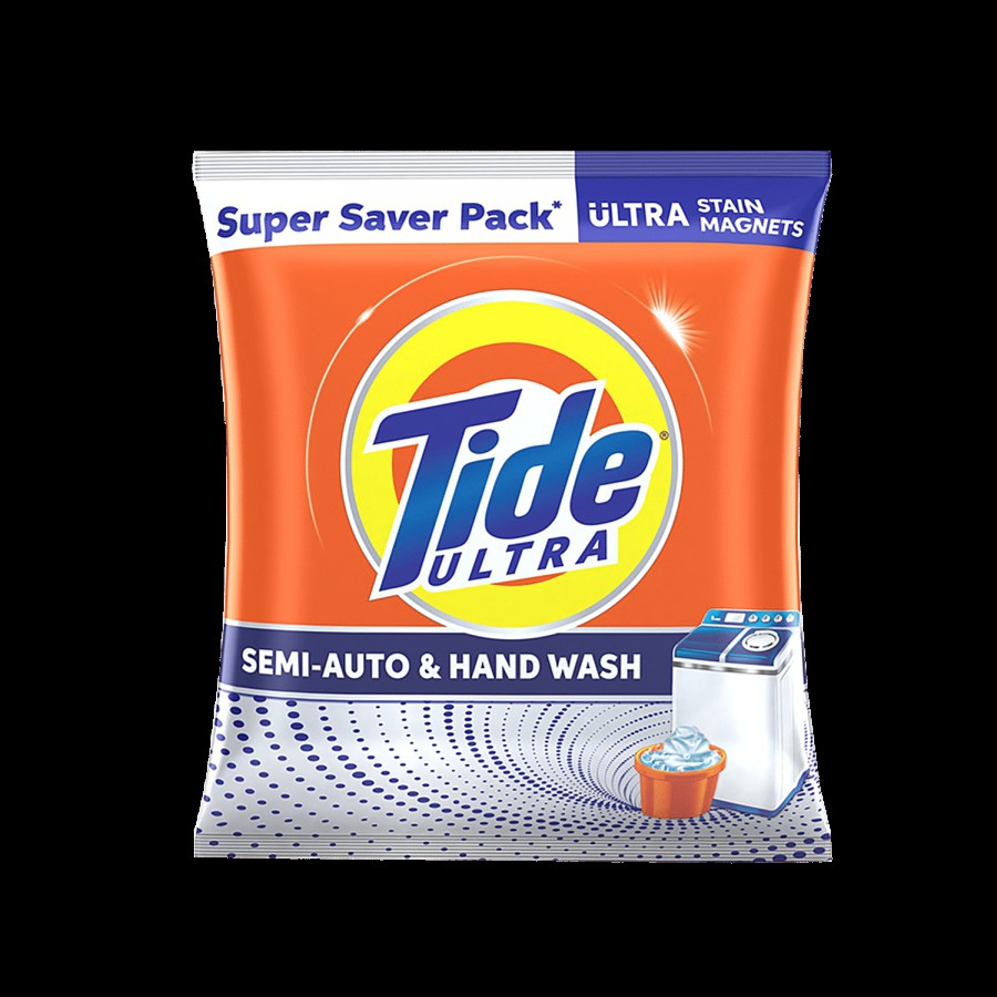 Tide Ultra-Semi-Auto Machine & Hand Wash With Stain Magnets For Outstanding Cleaning