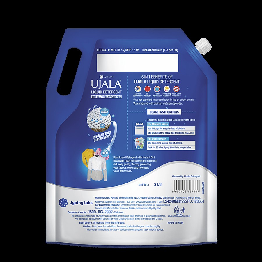 Ujala Liquid Detergent - For Top Load/ Bucket Wash