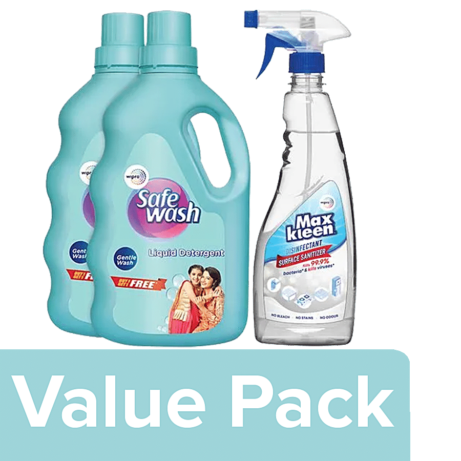 bb Combo Safewash Liquid Detergent 1kg (1kg Free)+Maxkleen Disinfectant Sanitizer 500ml