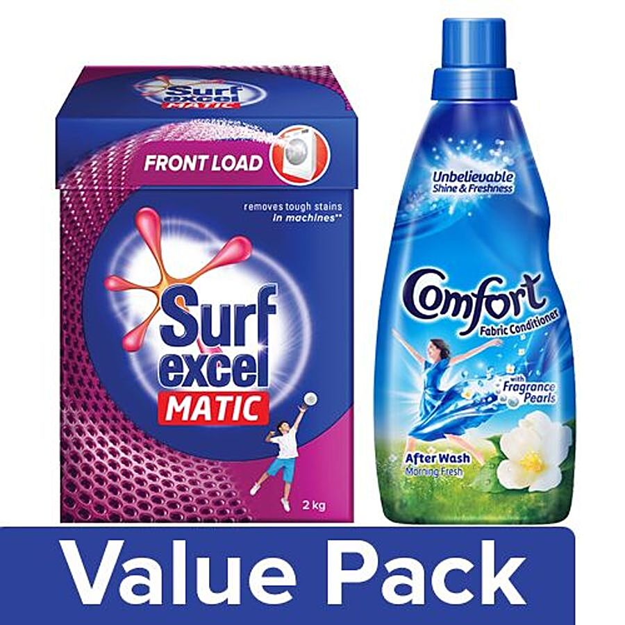 bb Combo Surf Excel MaticFront Load Detergent 2kg + Comfort After Wash MorningFresh 800ml