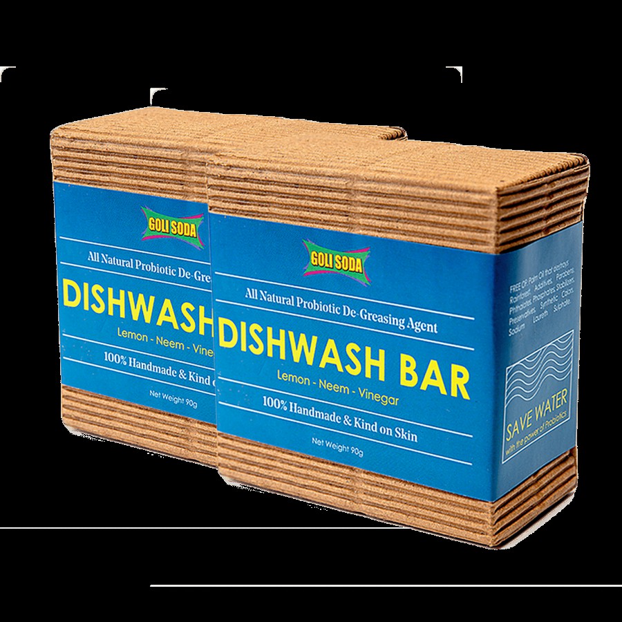 Goli Soda All Natural Probiotic De-Greasing Agent Dishwash Bar