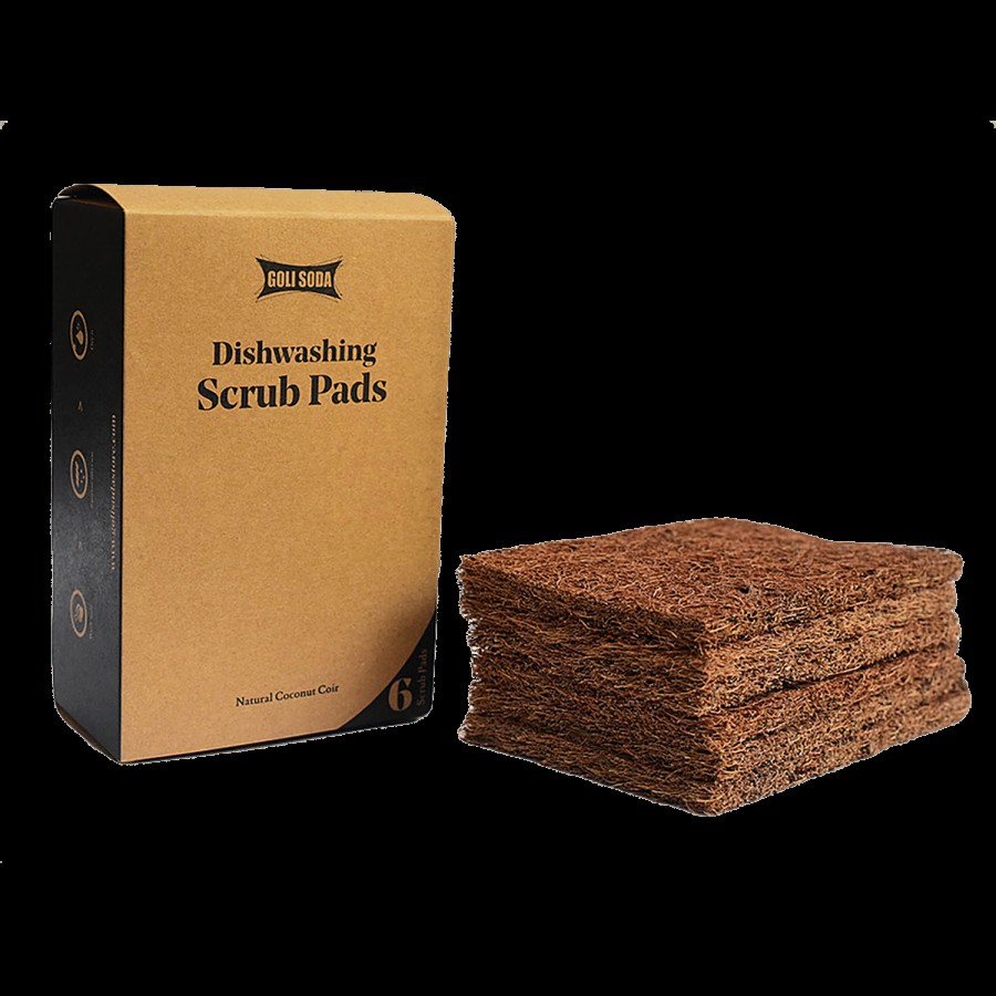 Goli Soda Natural Coconut Coir Scrub & Probiotic Dishwash Bar - Exclusive Combo