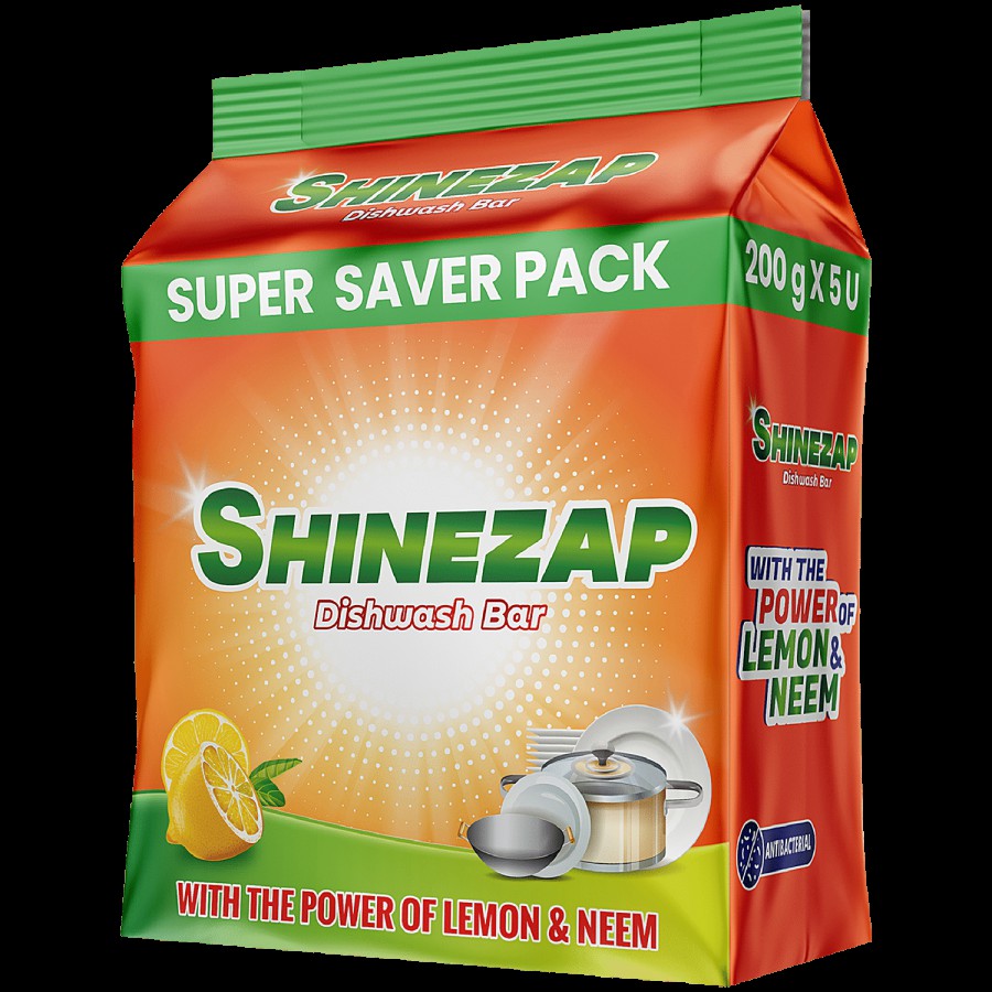 Shinezap Lemon & Neem Dishwash Bar