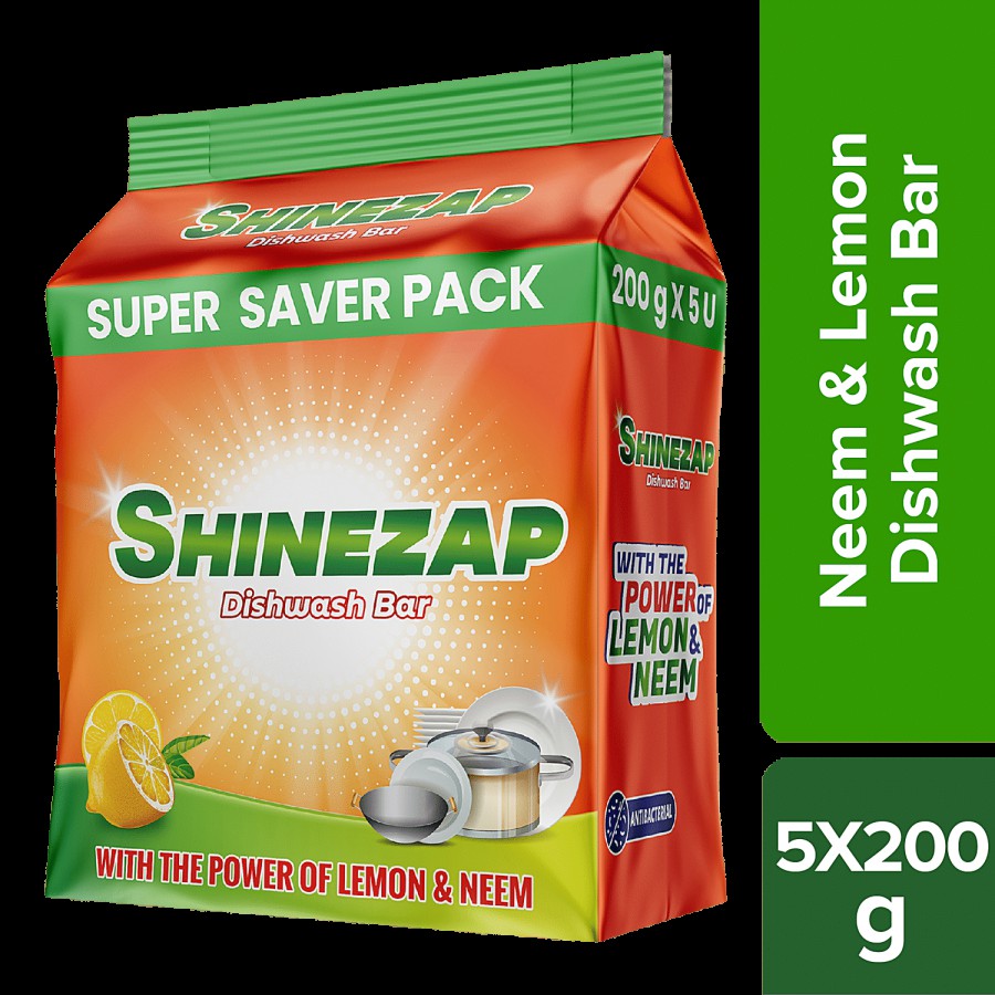 Shinezap Lemon & Neem Dishwash Bar