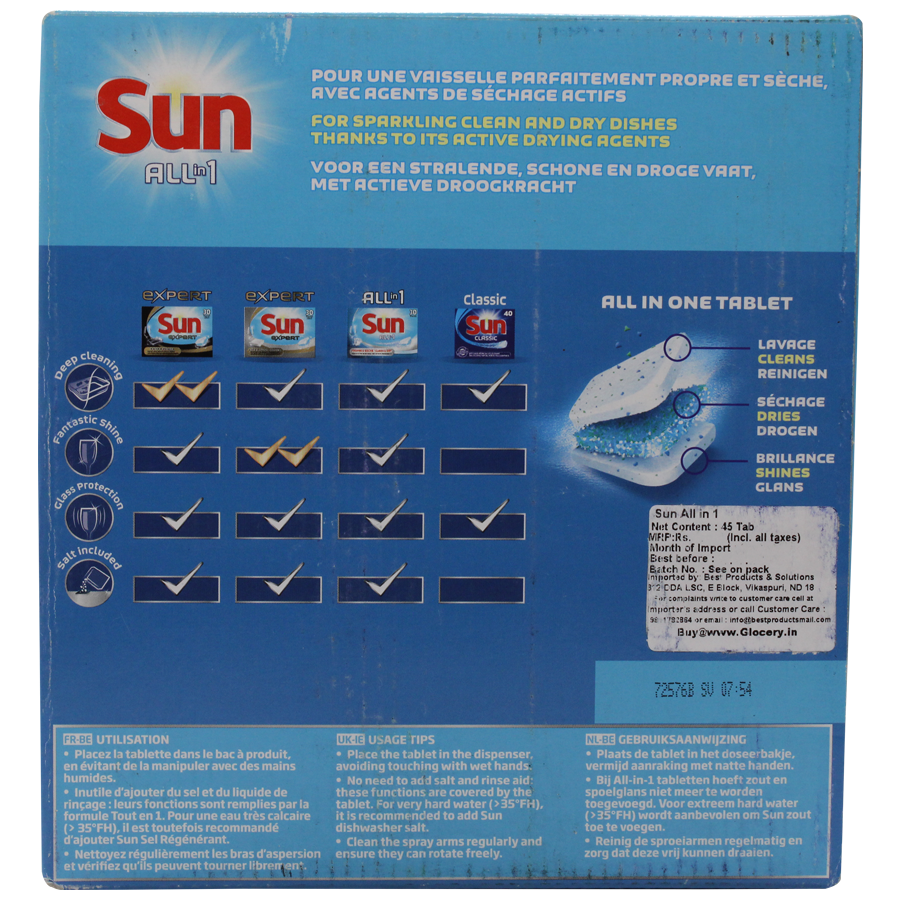 Sun All In One Dishwasher Tablets - For Sparkling Shine