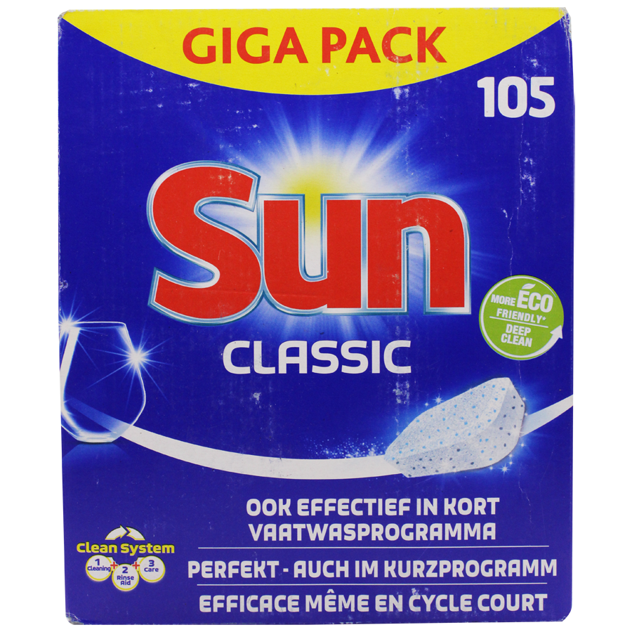 Sun Classic Dishwasher Tablet - Makes Utensils Shiny & Clean