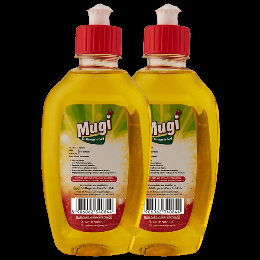 mugi   Dish Wash Gel - Removes Stains & Grease