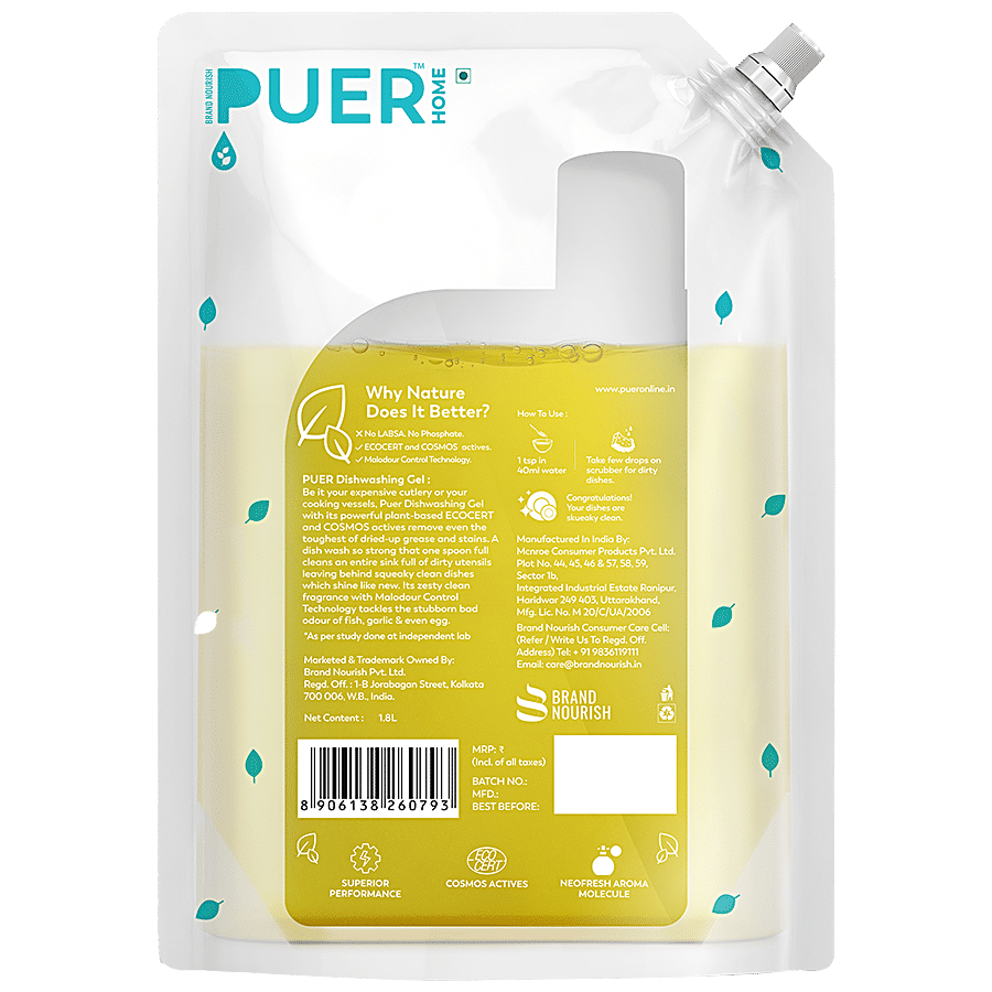 Brand Nourish's PUER Dishwashing Gel - Zesty Blast