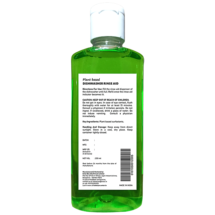 Entor Dishwasher Rinse Aid - Plant Based