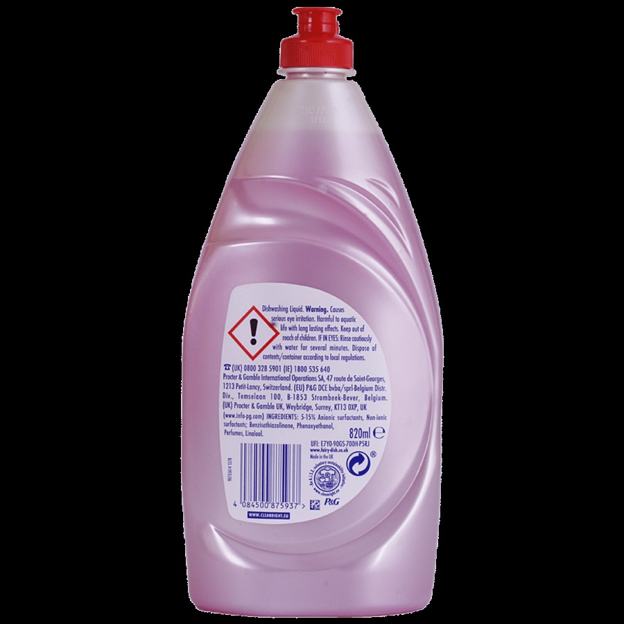 Fairy Clean & Care Dishwashing Liquid - Rose & Stain