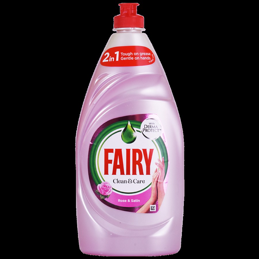 Fairy Clean & Care Dishwashing Liquid - Rose & Stain