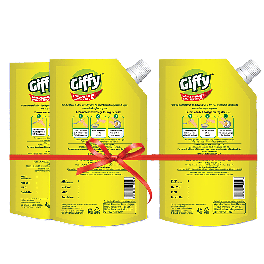 Giffy Giffy Concentrated Dishwash Gel - Lemon & Active Salt