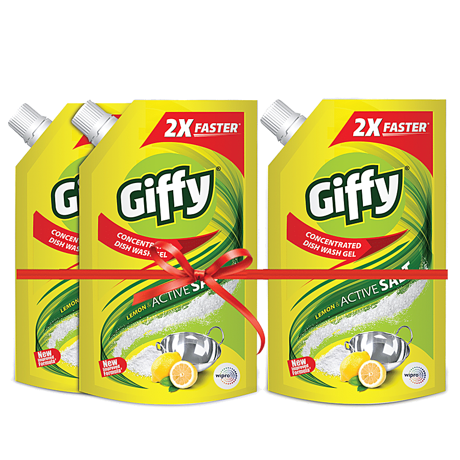 Giffy Giffy Concentrated Dishwash Gel - Lemon & Active Salt