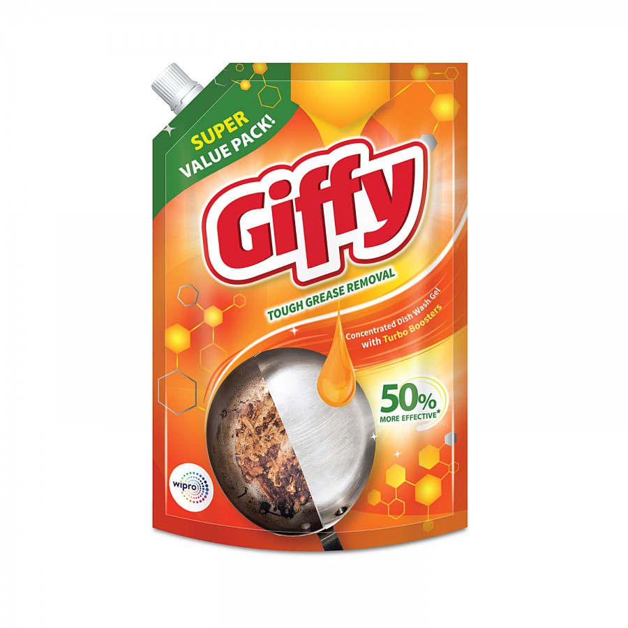 Giffy Dish Wash Gel With Turbo Boosters