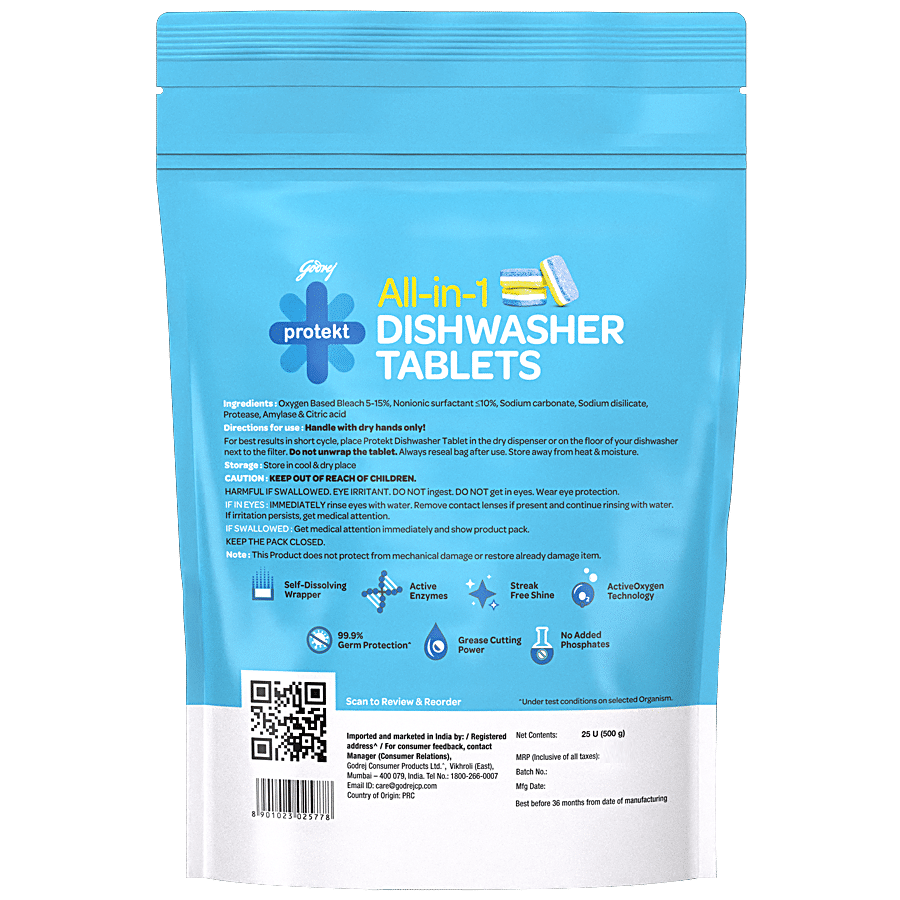 Godrej Protekt All-in-1 Dishwasher Tablet - Rinse Aid