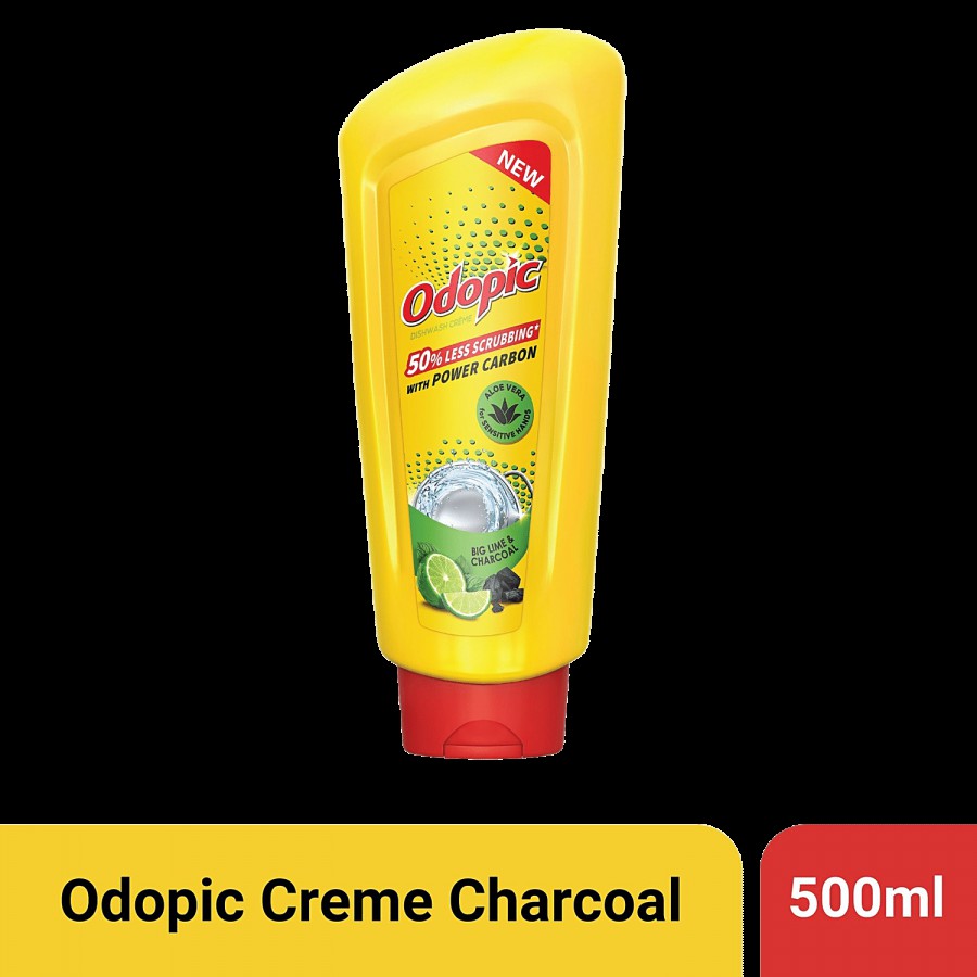 Odopic Dishwash Creme With Power Carbon - 50% Less Scrubbing