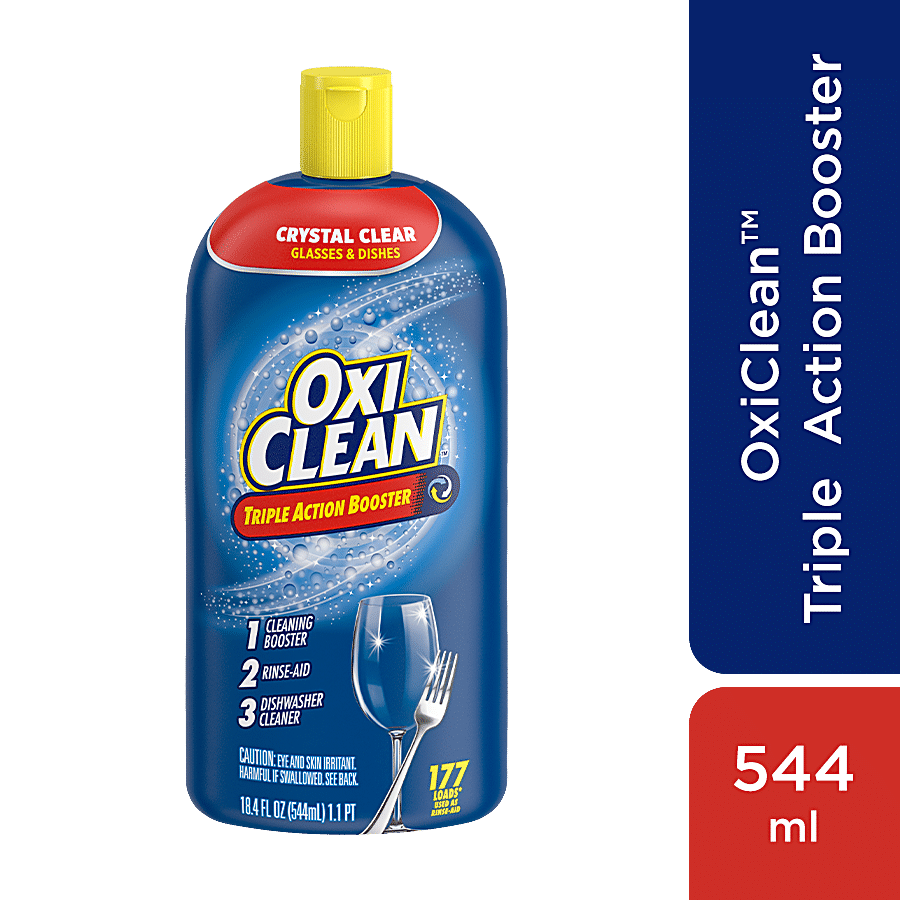 Oxiclean Triple Action Dishwasher Booster Liquid - Removes Tough Stains