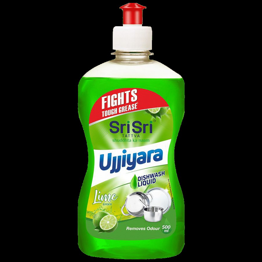 Sri Sri Tattva Liquid Dishwash Lime Green - Cleans Utensils