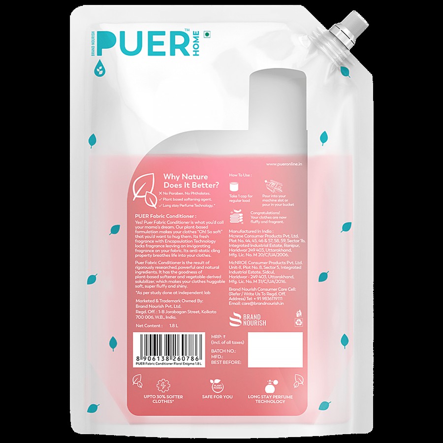 Brand Nourish's Pure Fabric Conditioner - Floral Enigma