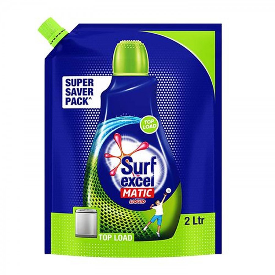 Surf Excel Matic Top Load Liquid Detergent - Pouch 2 L + Bottle 1 L