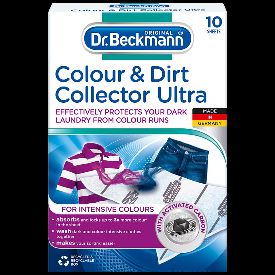 Dr. Beckmann Colour & Dirt Collector Ultra Sheets - Protects Dark Clothes From Colour Runs