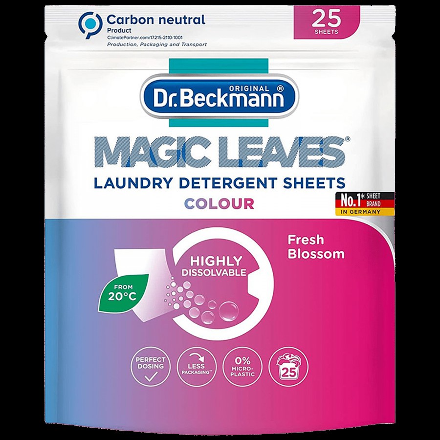 Dr. Beckmann Magic Leaves Laundry Detergent Sheets - Colour