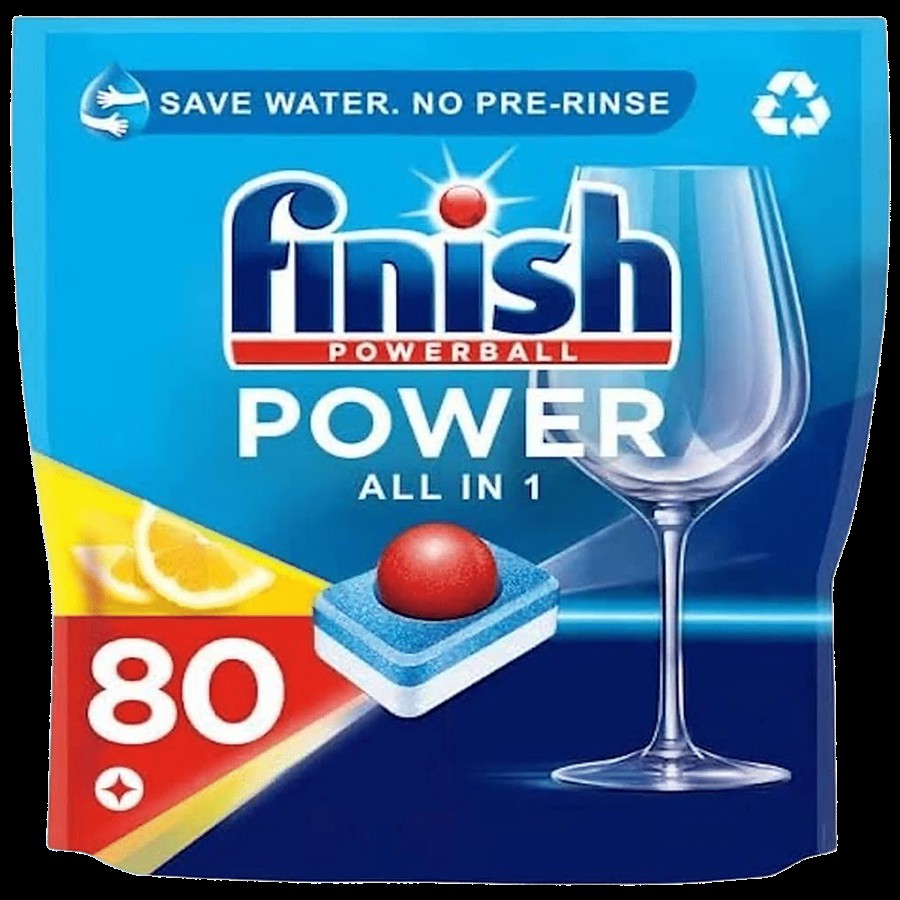 Finish Powerball Power All-In-1 Dishwasher Tablets - Lemon