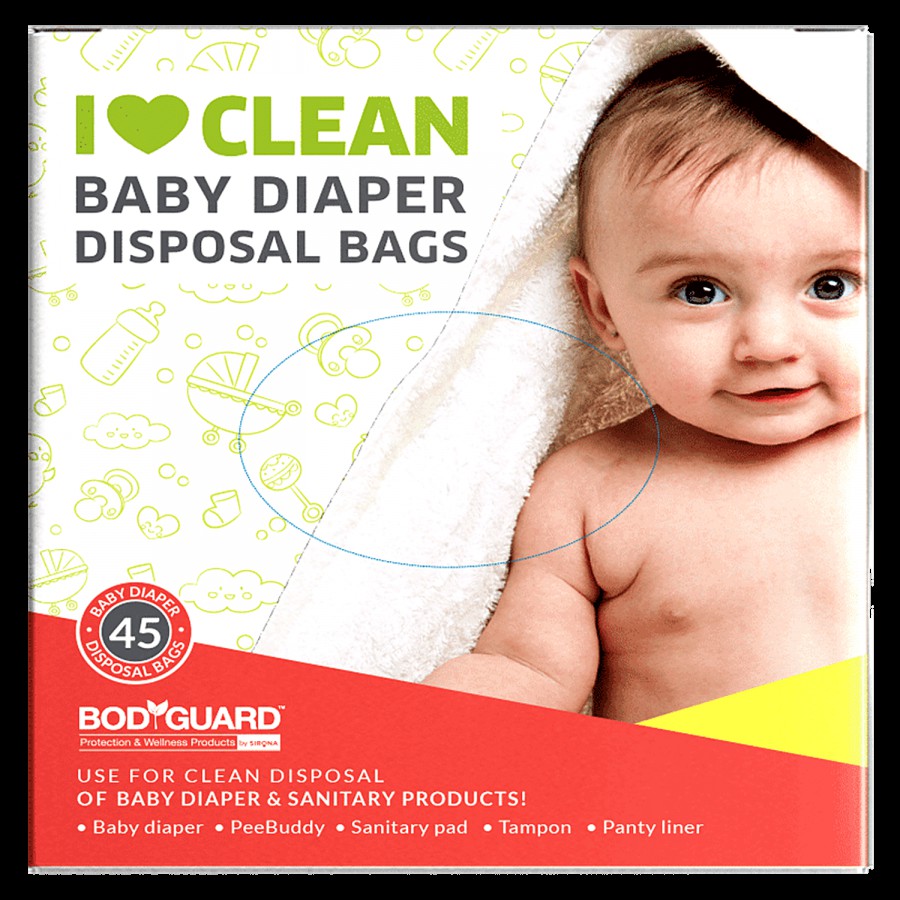 Bodyguard Baby Diapers and Sanitary Disposal Bag (45 Bags)