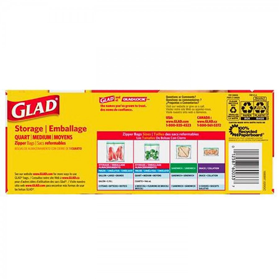 Glad Storage Zipper Bags - Medium