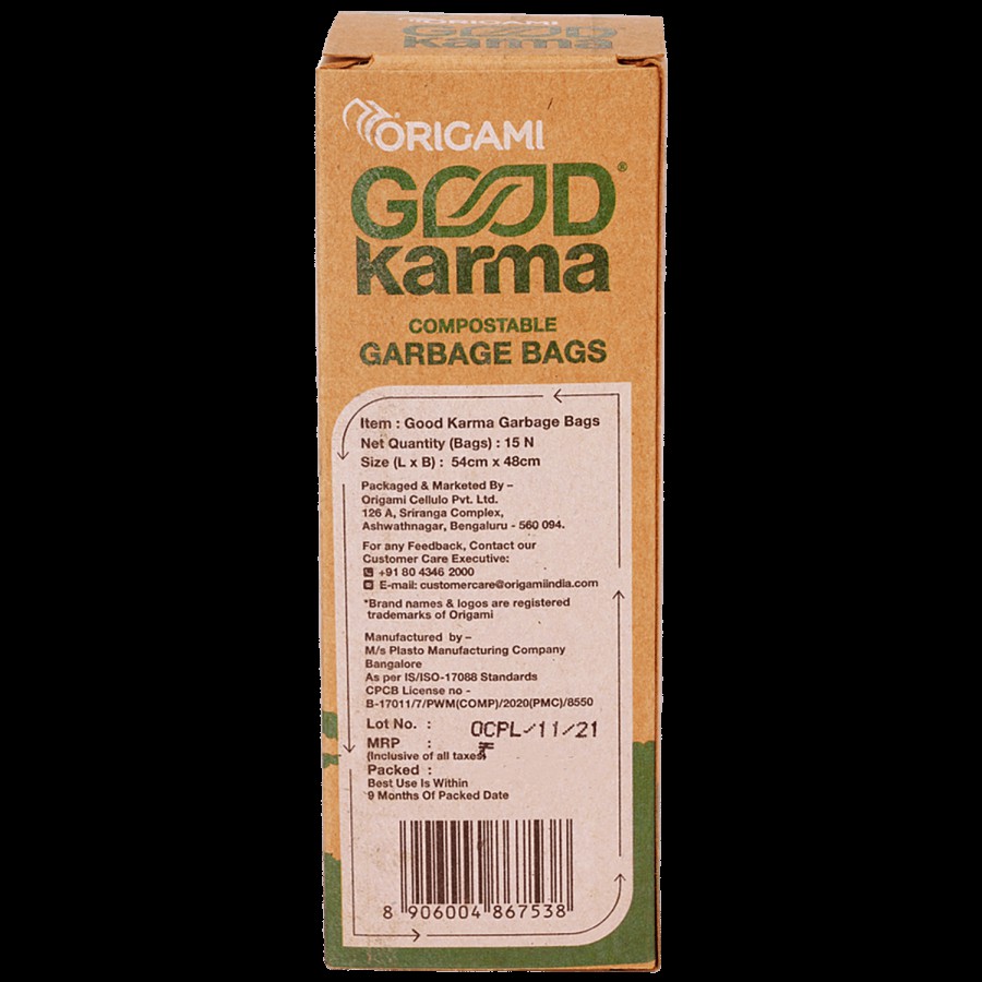 Origami Good Karma Compostable Garbage Bags - Medium