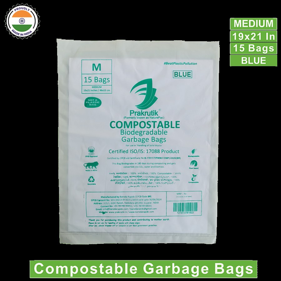 Prakrutik Compostable Garbage Bag - Medium