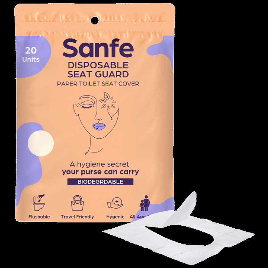 Sanfe Disposable Seat Guard Toilet Paper Cover - Biodegradable