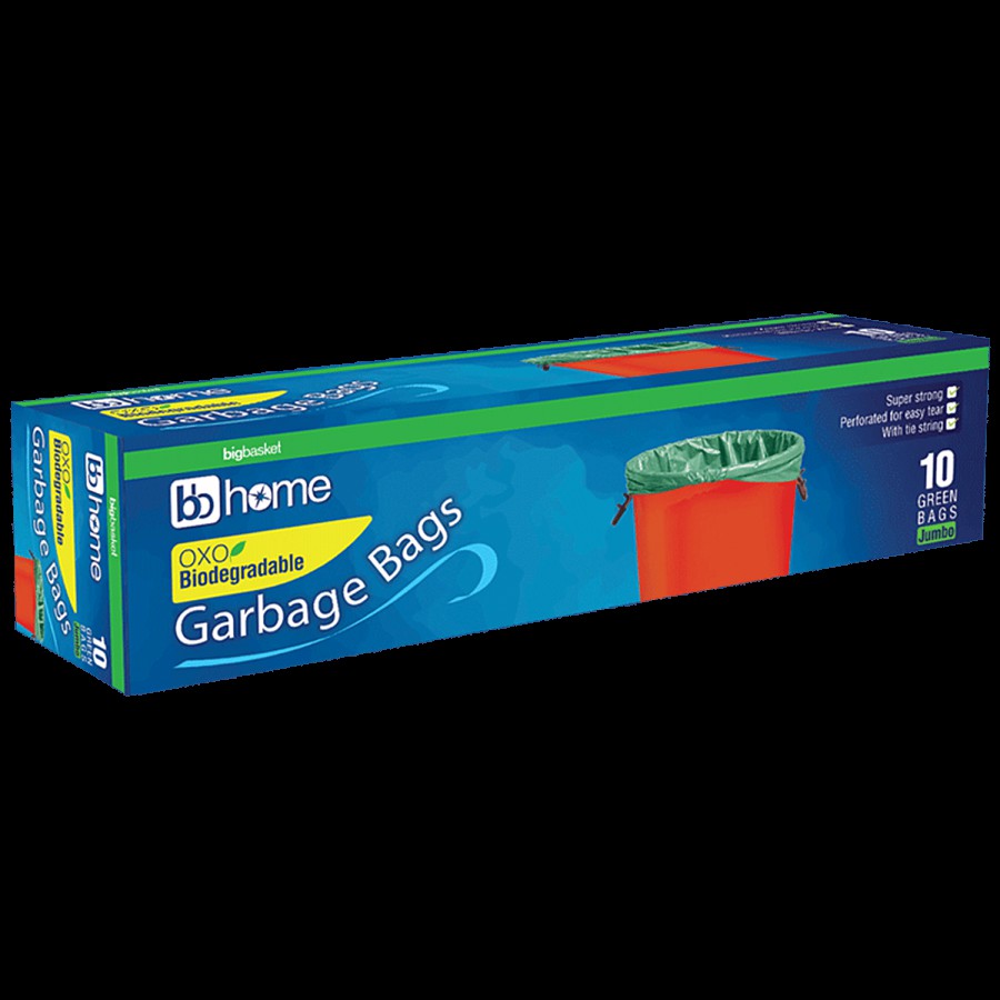 bb home Oxo-Biodegradable Garbage Bag - Jumbo Green