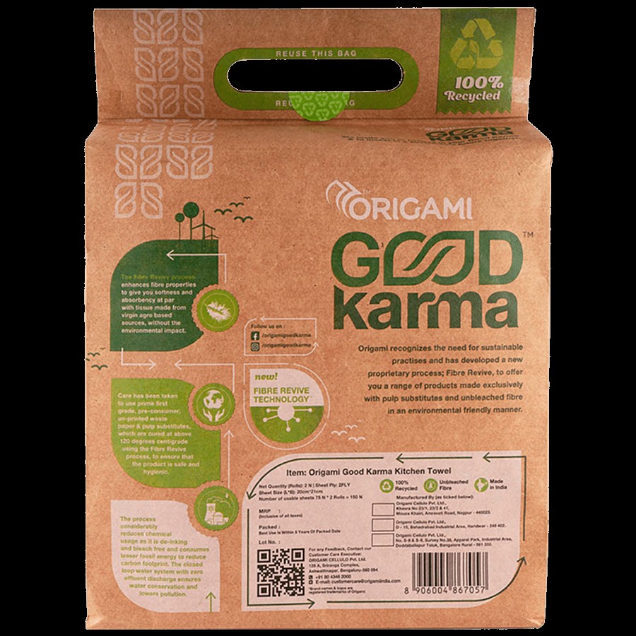 Origami Good Karma Kitchen Paper Towels - 3 Ply