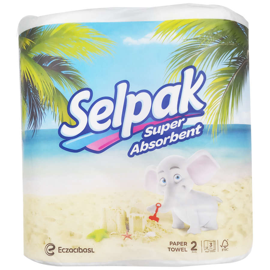 Selpak Kitchen Towel Paper Tissue Roll Pack of 2