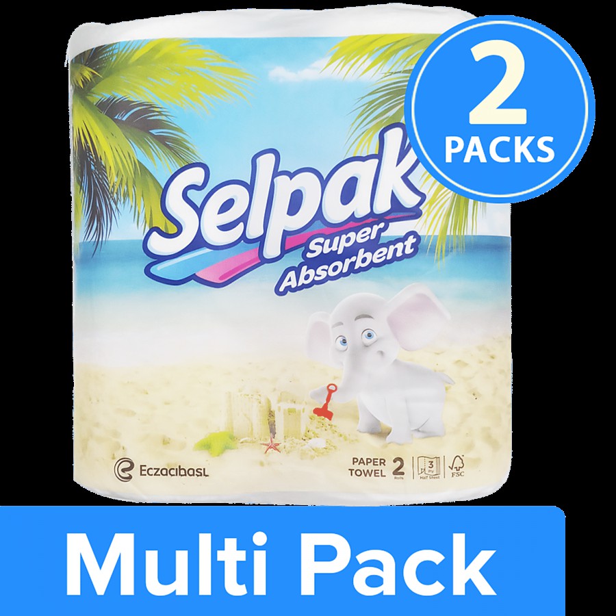 Selpak Kitchen Towel Paper Tissue Roll Pack of 2