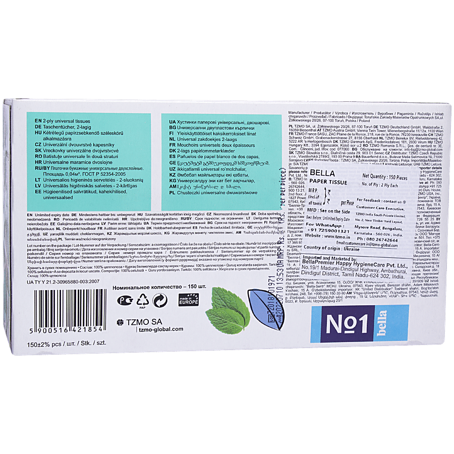 Bella No.1 2-Ply Universal Tissue Paper - With Mint Extract