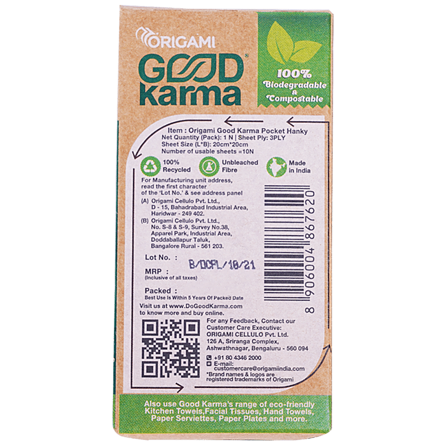 Origami Good Karma Pocket Paper Hanky - 3 Ply