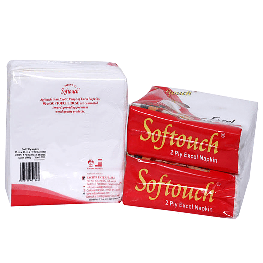 Softouch Excel Paper Napkin - 2 Ply