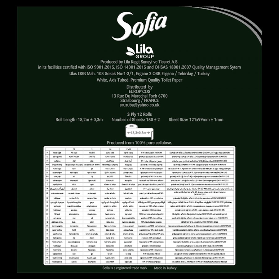 Sofia 3 Ply Toilet Paper