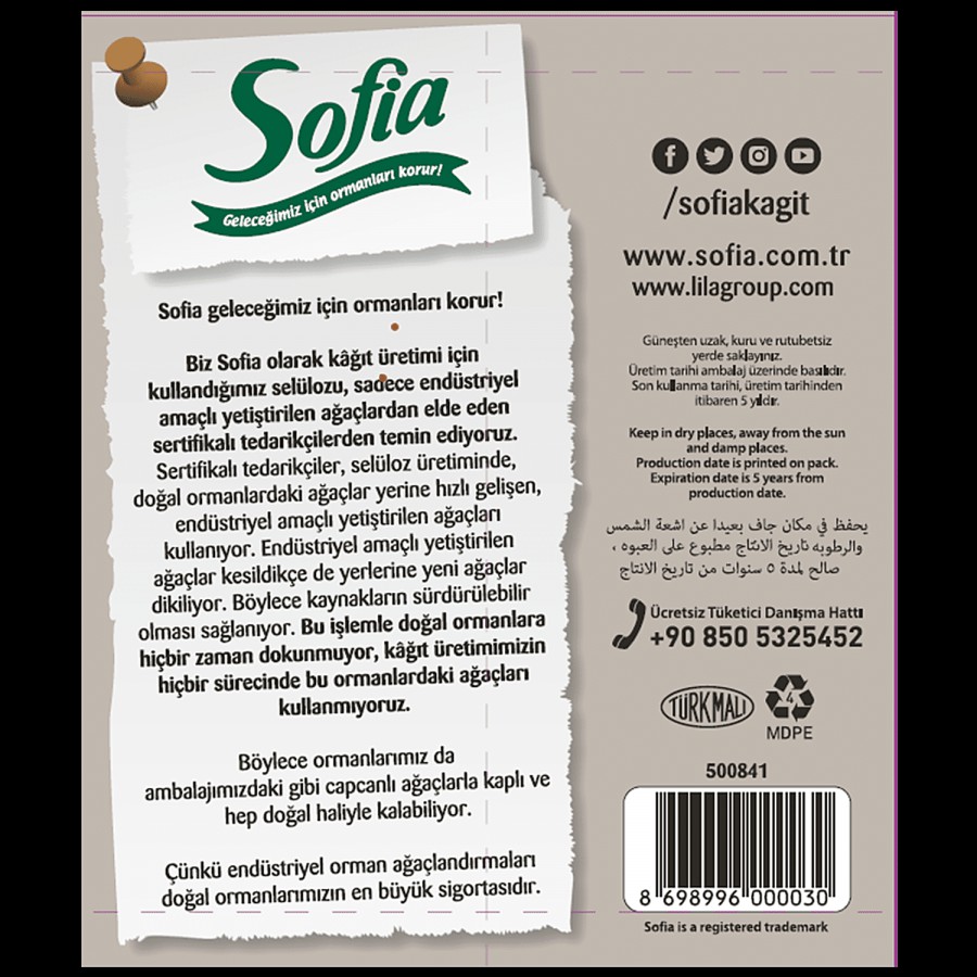 Sofia Toilet Paper Roll - 3 Ply