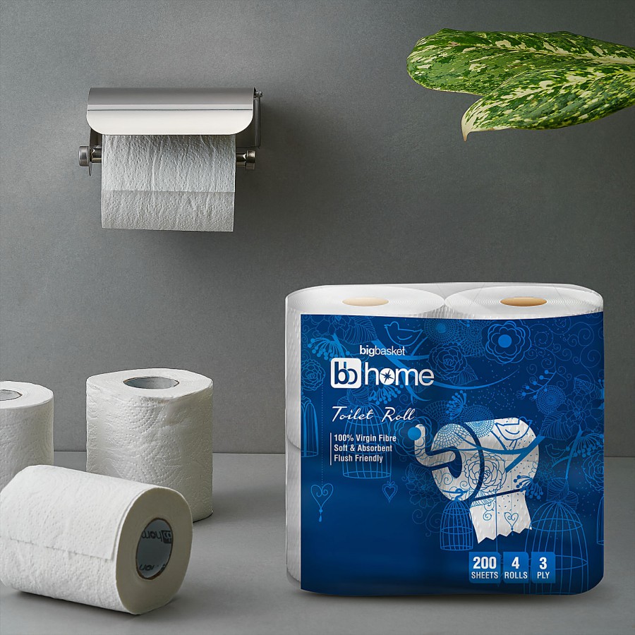 bb home Toilet Tissue Paper Roll- 3-Ply