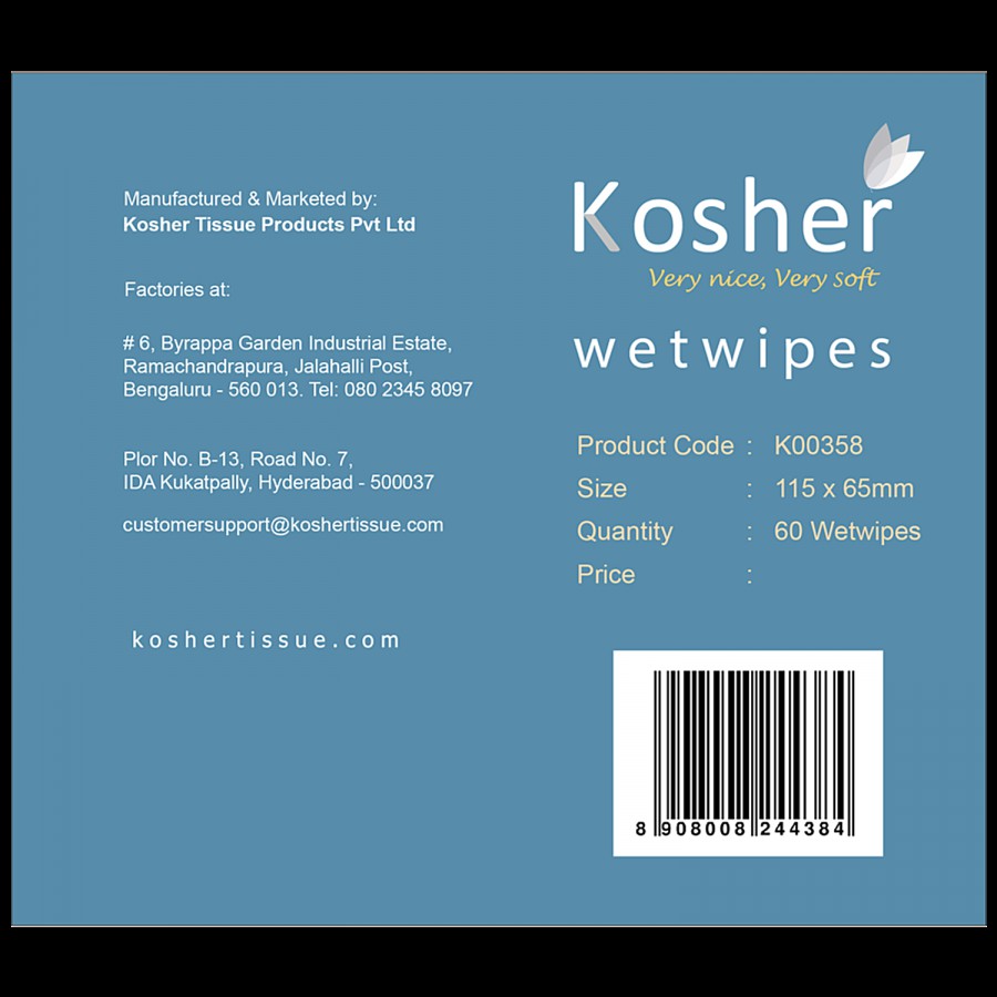 Kosher Wet Wipes - 2 Ply