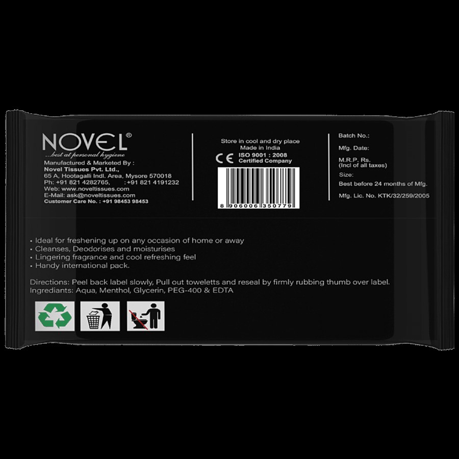 Novel Refreshing Wet Wipes - Cologne