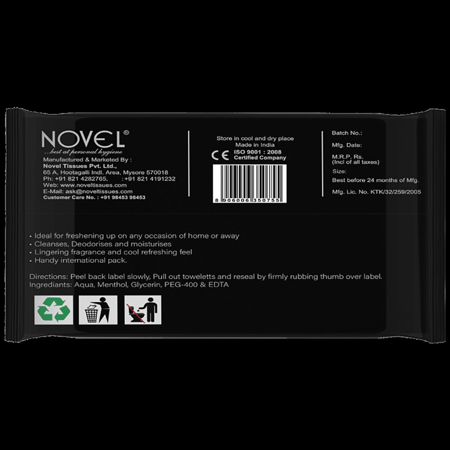 Novel Refreshing Wet Wipes - Lavender