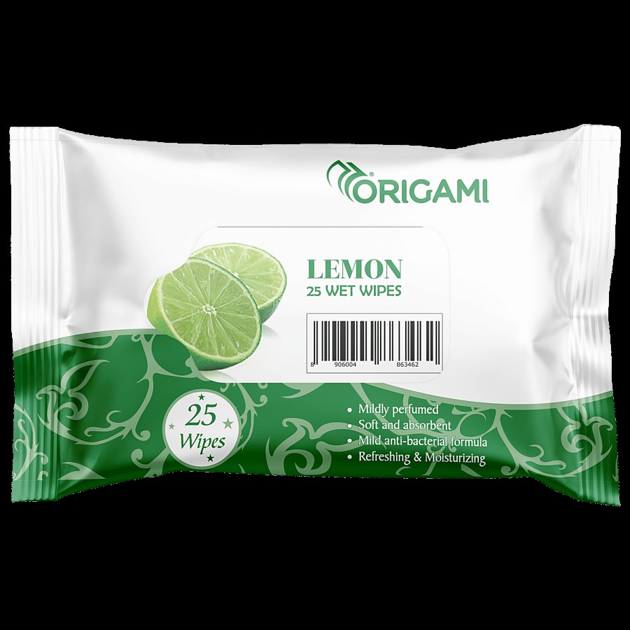 Origami Wet Wipes - Lemon Fragrance