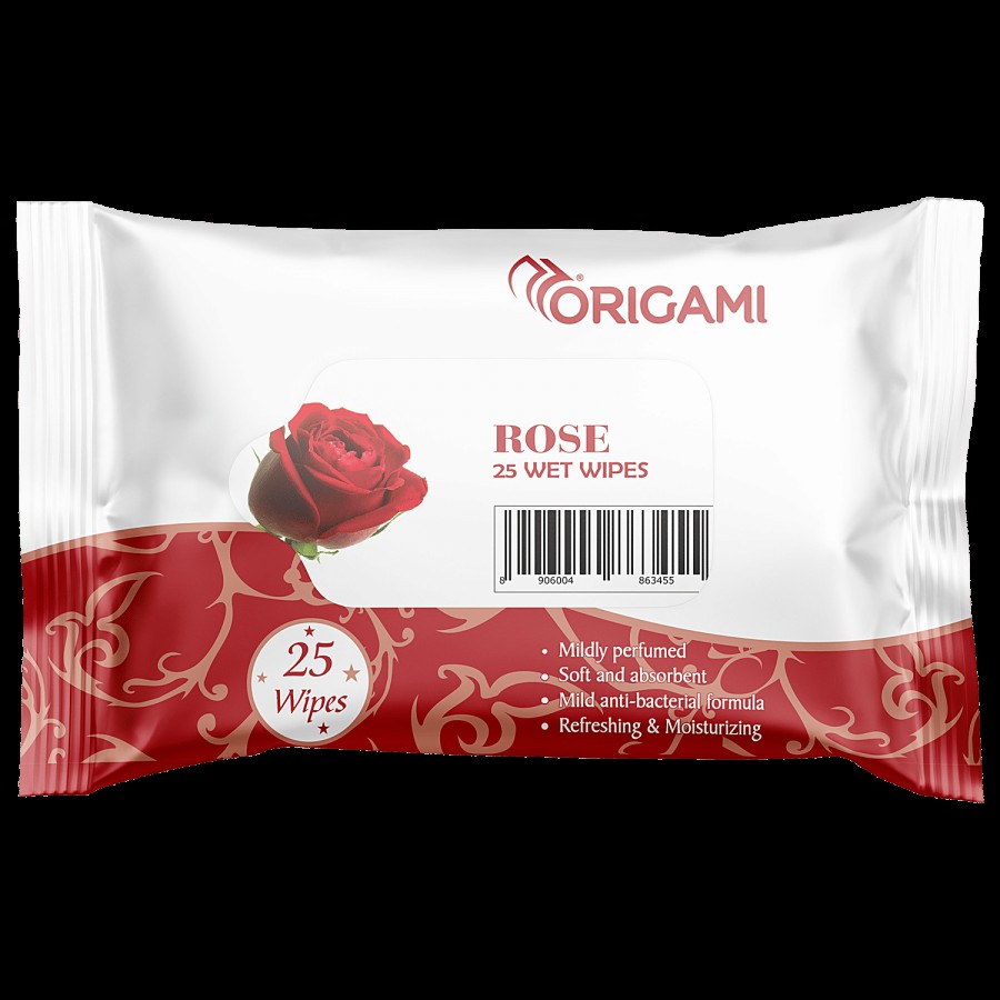 Origami Wet Wipes - Rose Fragrance